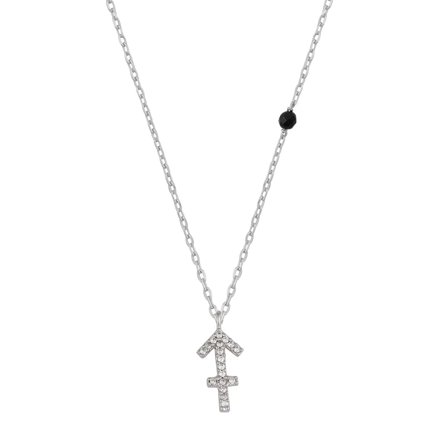 Sagittarius Z009W White Gold K9 with Zircon