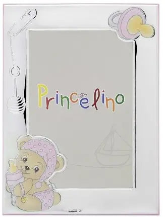 Κορνίζα MA/150-FR Παιδική με Αρκουδάκι 15cm x 20cm από Ασήμι - Κοσμηματοπωλείο Goldy