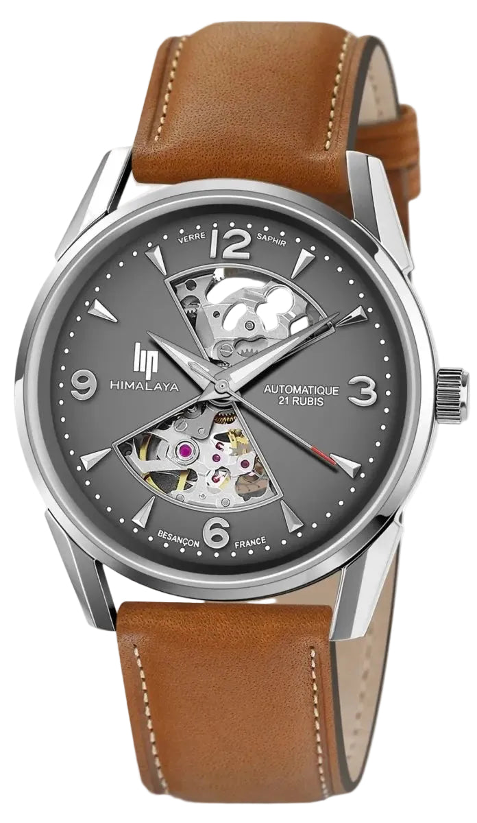LIP 671572 Himalaya Automatic Brown Leather - Κοσμηματοπωλείο Goldy