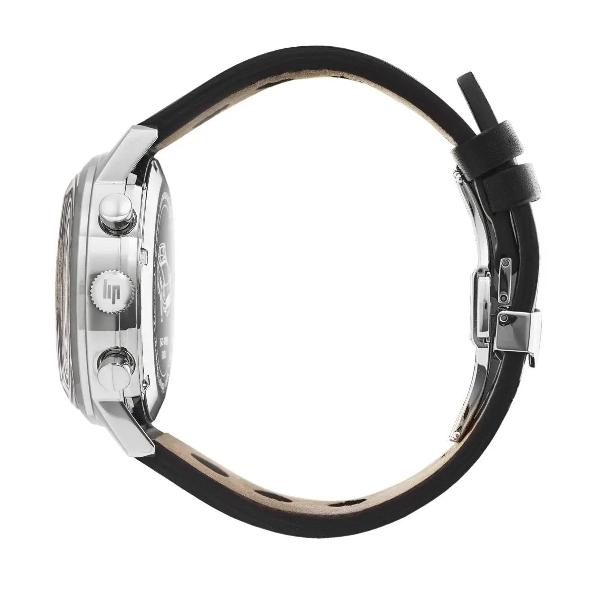 LIP 671820 Ralley Panda Chronograph Automatic Black Leather Strap - Κοσμηματοπωλείο Goldy