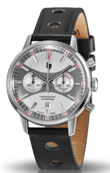 LIP 671820 Ralley Panda Chronograph Automatic Black Leather Strap - Κοσμηματοπωλείο Goldy
