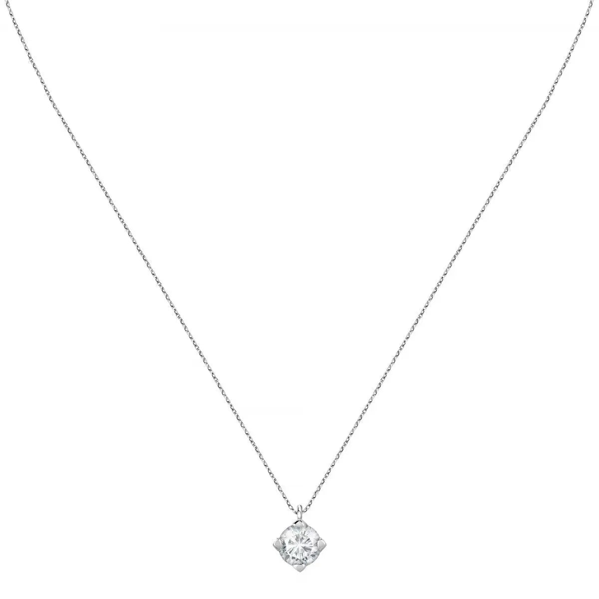 Live Diamond LD02009 Κολιέ 4Griffe Μονόπετρο Με Διαμάντι Λευκόχρυσο Κ9 - Κοσμηματοπωλείο Goldy