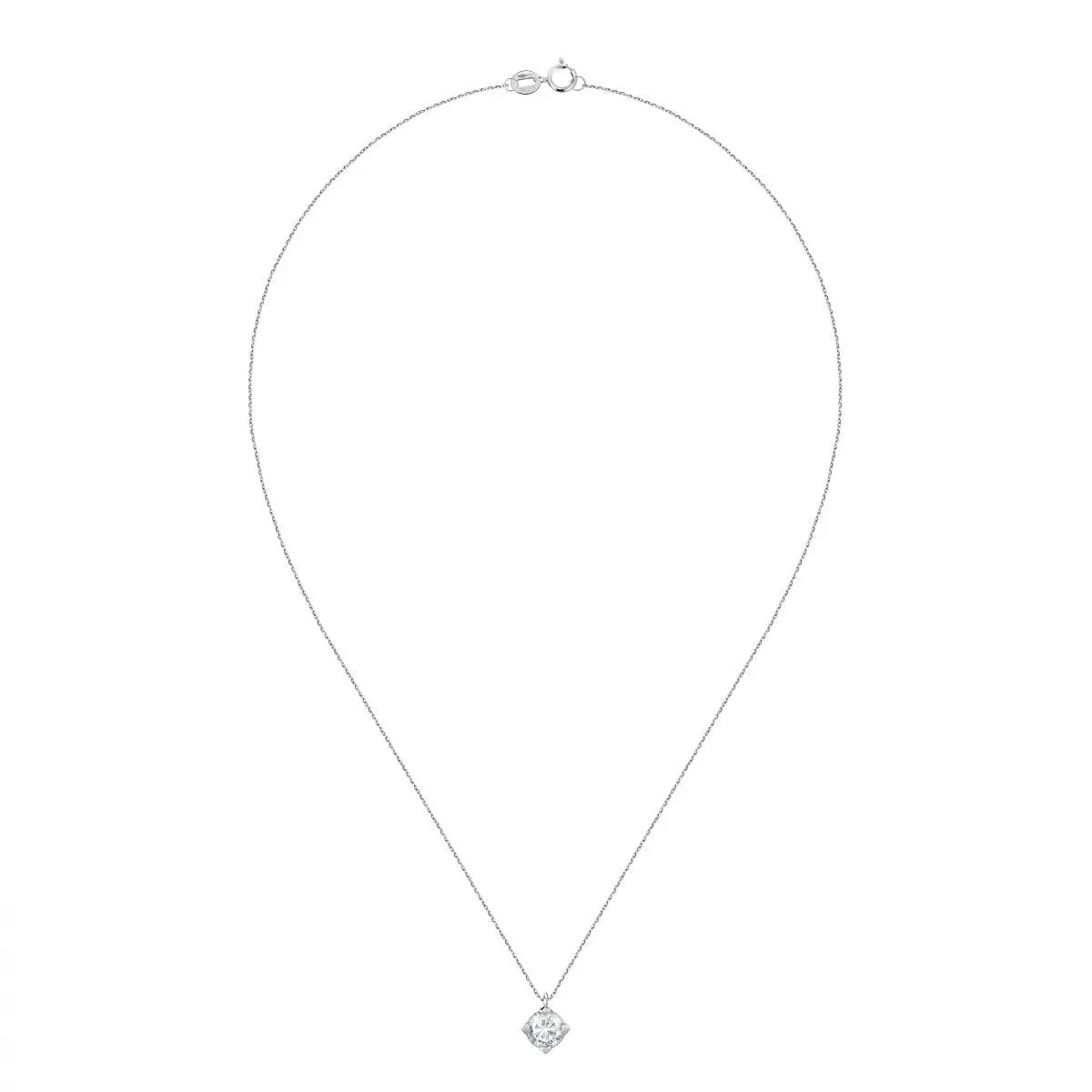 Live Diamond LD02009 Κολιέ 4Griffe Μονόπετρο Με Διαμάντι Λευκόχρυσο Κ9 - Κοσμηματοπωλείο Goldy