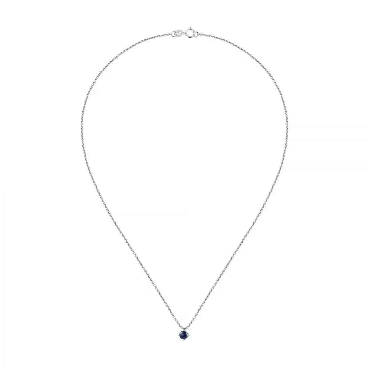Live Diamond LD05048 Κολιέ 4Griffe Μονόπετρο Με Ζαφείρι 0.50ct Λευκόχρυσο Κ9 - Κοσμηματοπωλείο Goldy