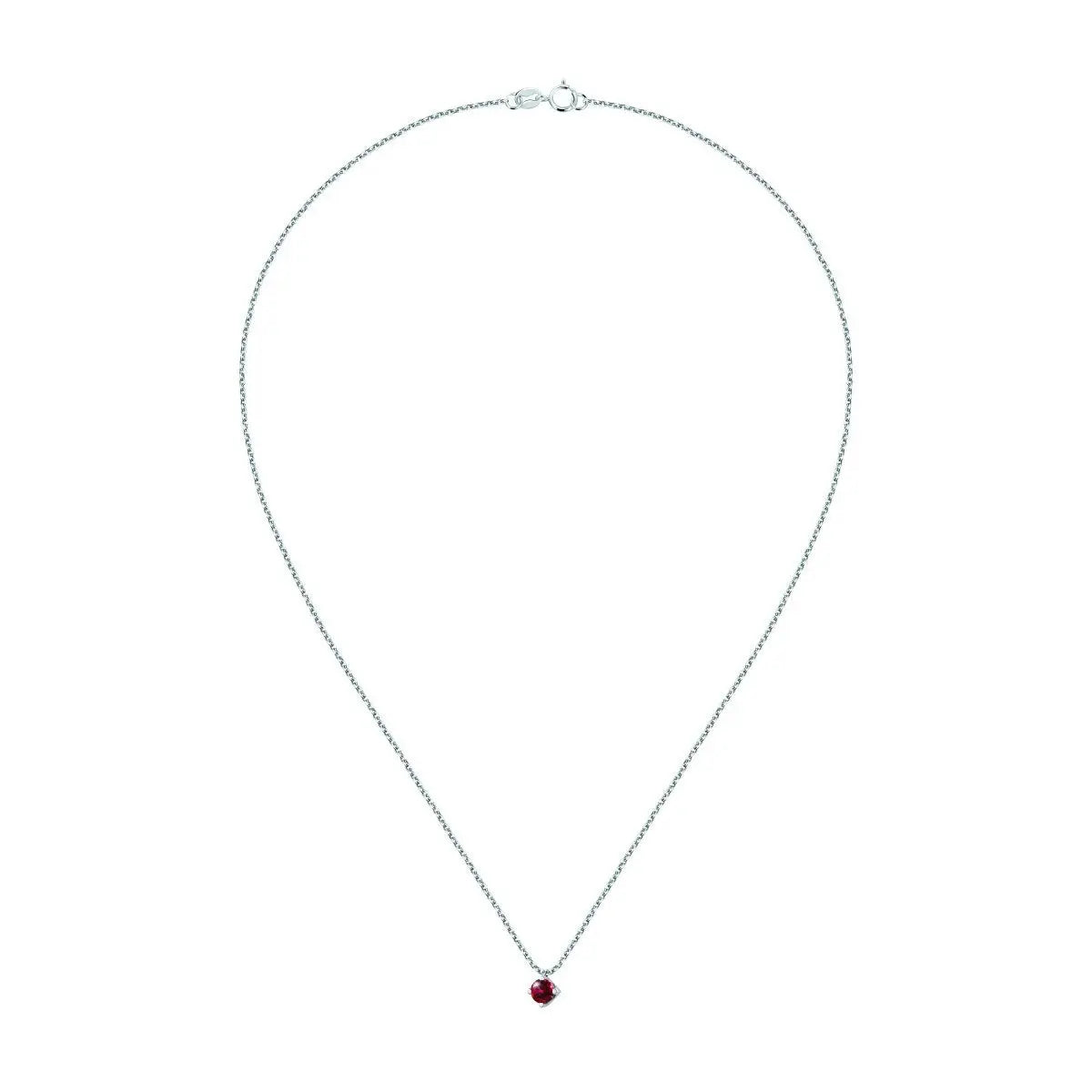 Live Diamond LD05051 Κολιέ 4Griffe Μονόπετρο Με Ρουμπίνι 0.50ct Λευκόχρυσο Κ9 - Κοσμηματοπωλείο Goldy