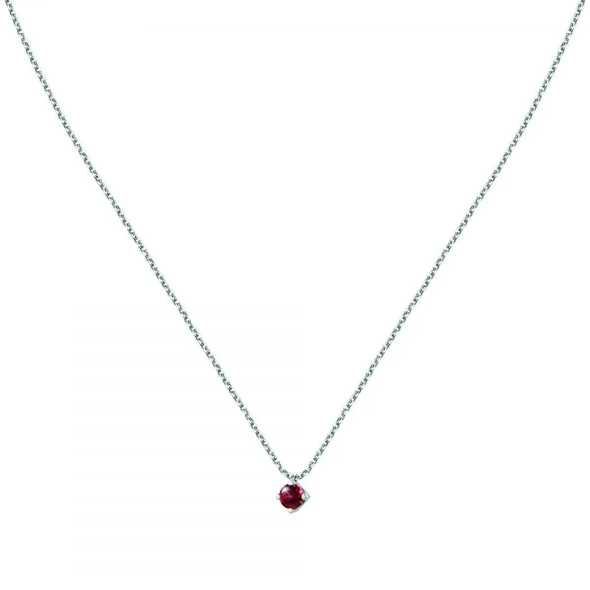 Live Diamond LD05051 Κολιέ 4Griffe Μονόπετρο Με Ρουμπίνι 0.50ct Λευκόχρυσο Κ9 - Κοσμηματοπωλείο Goldy