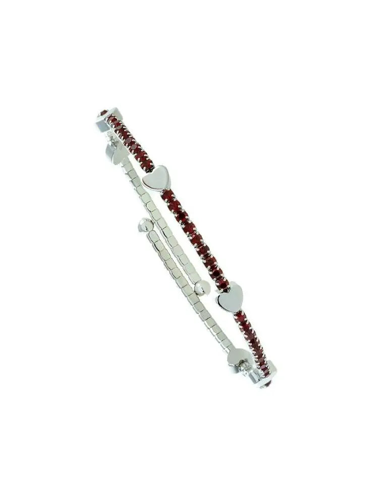 LOISIR 02L15-01063 Βραχιόλι Festive Από Ορείχαλκο με Κόκκινα Ζιργκόν - Κοσμηματοπωλείο Goldy