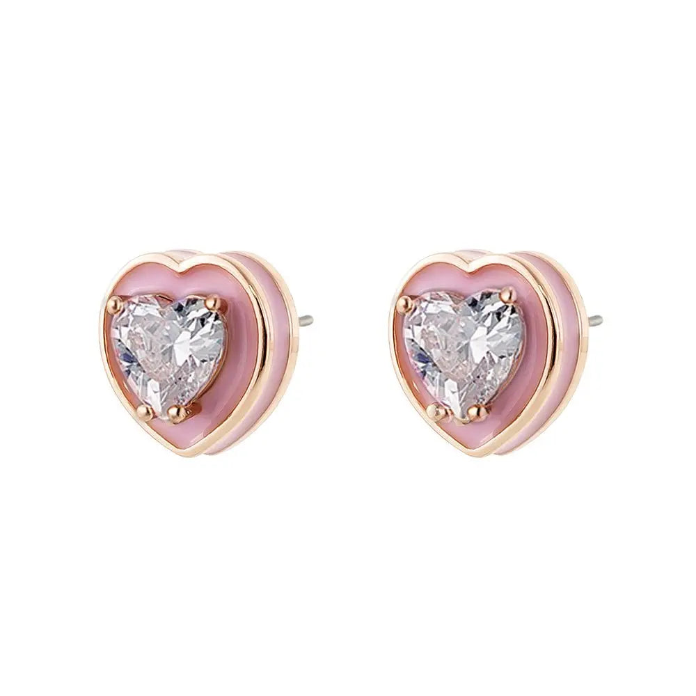 LOISIR 03L15-01089 Σκουλαρίκια Beauty Από Ροζ Επιχρυσωμένο Ορείχαλκο - Κοσμηματοπωλείο Goldy