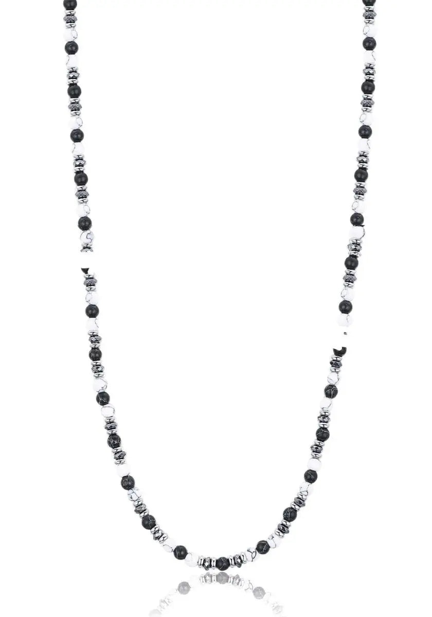 Luca Barra CL254 Ανδρικό Κολιέ Από Ατσάλι με Χάντρες - Κοσμηματοπωλείο Goldy