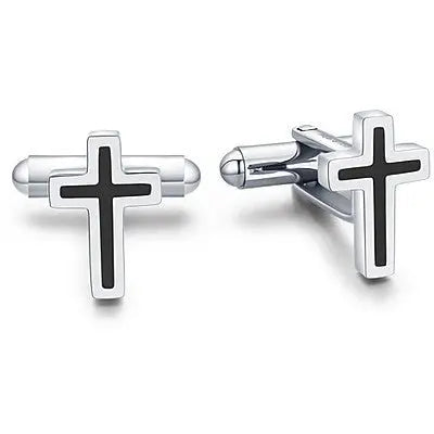 Luca Barra GE139 Μανικετόκουμπα Από Ατσάλι με Σταυρούς - Κοσμηματοπωλείο Goldy