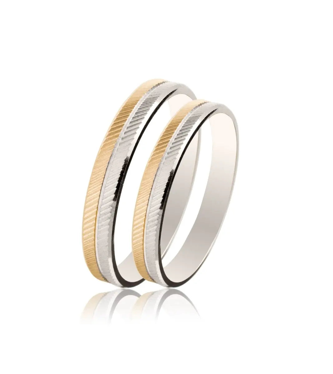 Maschio Femmina SL12 Δίχρωμες Βέρες Γάμου σε 9 ή 14ct - Κοσμηματοπωλείο Goldy