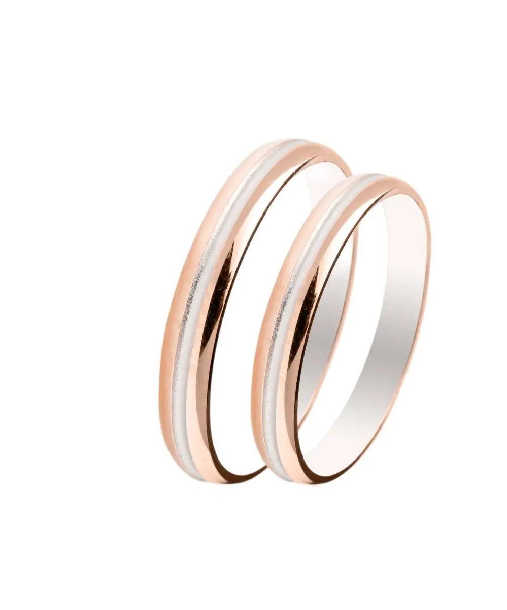 Maschio Femmina SL15 Δίχρωμες Βέρες Γάμου σε 9 ή 14ct - Κοσμηματοπωλείο Goldy