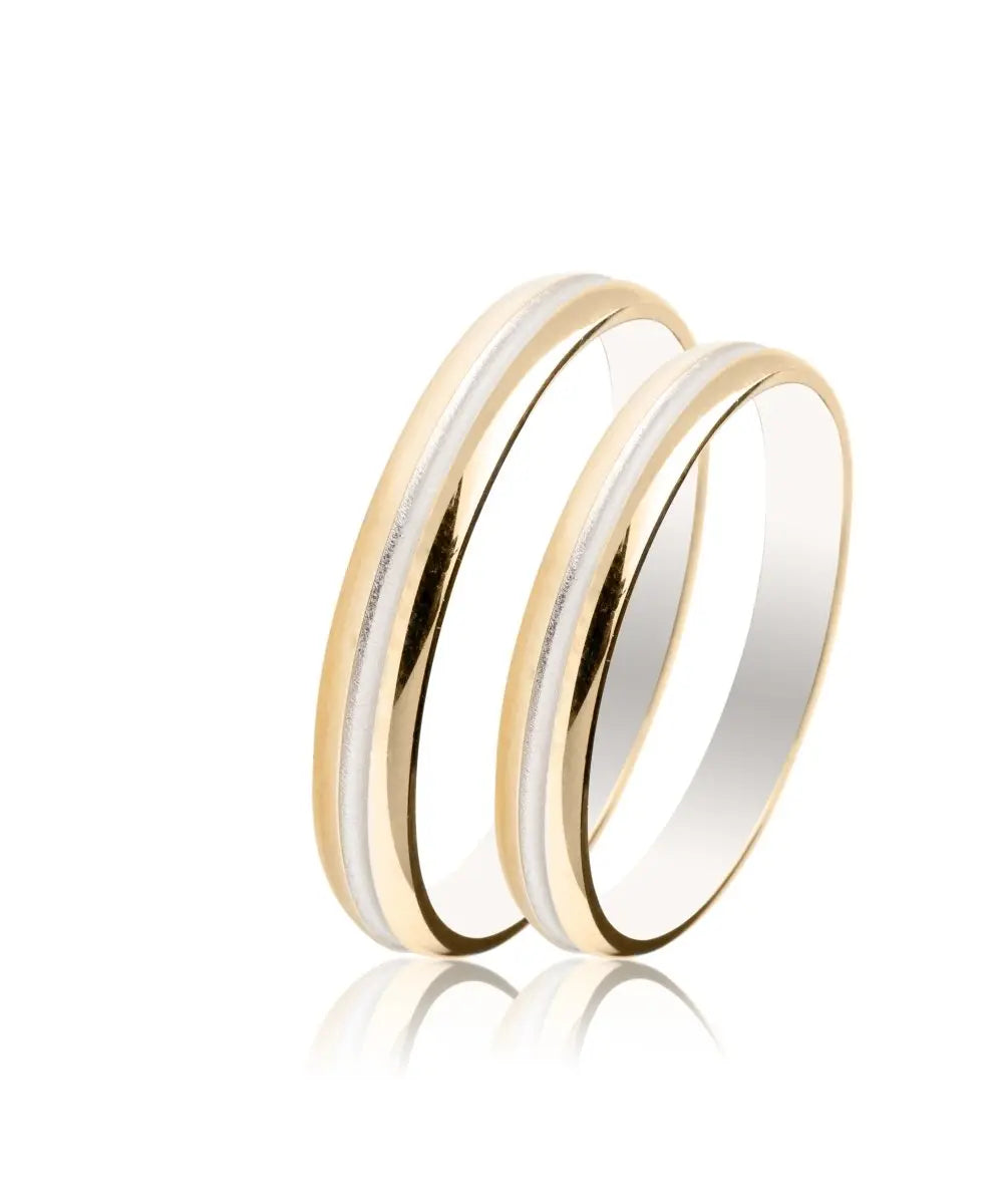 Maschio Femmina SL15 Δίχρωμες Βέρες Γάμου σε 9 ή 14ct - Κοσμηματοπωλείο Goldy