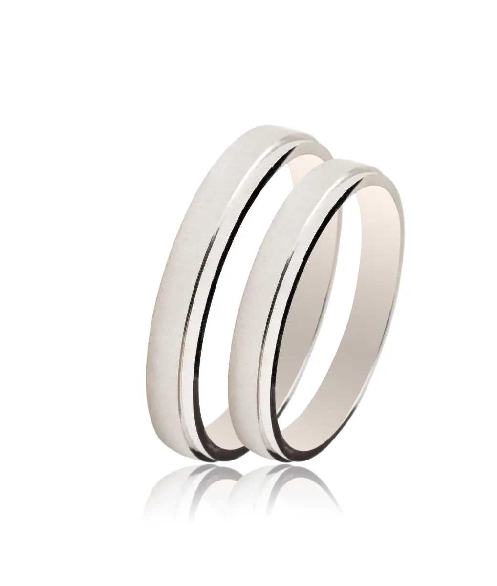 Maschio Femmina SL19 Λευκόχρυσες Βέρες Γάμου σε 9 ή 14ct - Κοσμηματοπωλείο Goldy