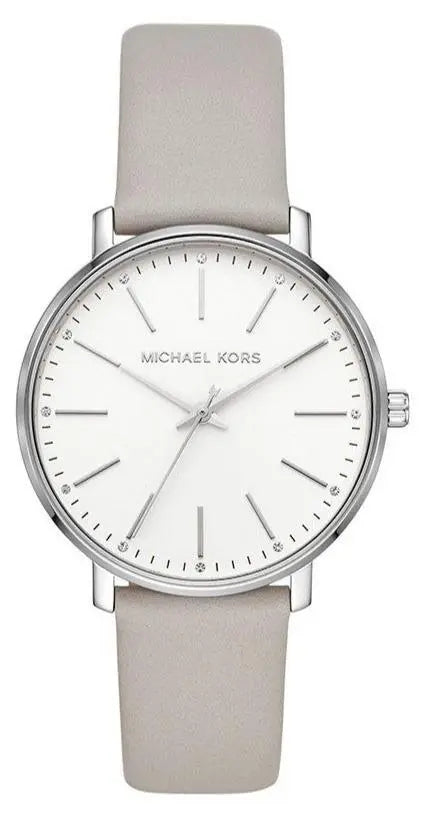 Michael Kors MK2797 Pyper Grey Leather Strap - Κοσμηματοπωλείο Goldy