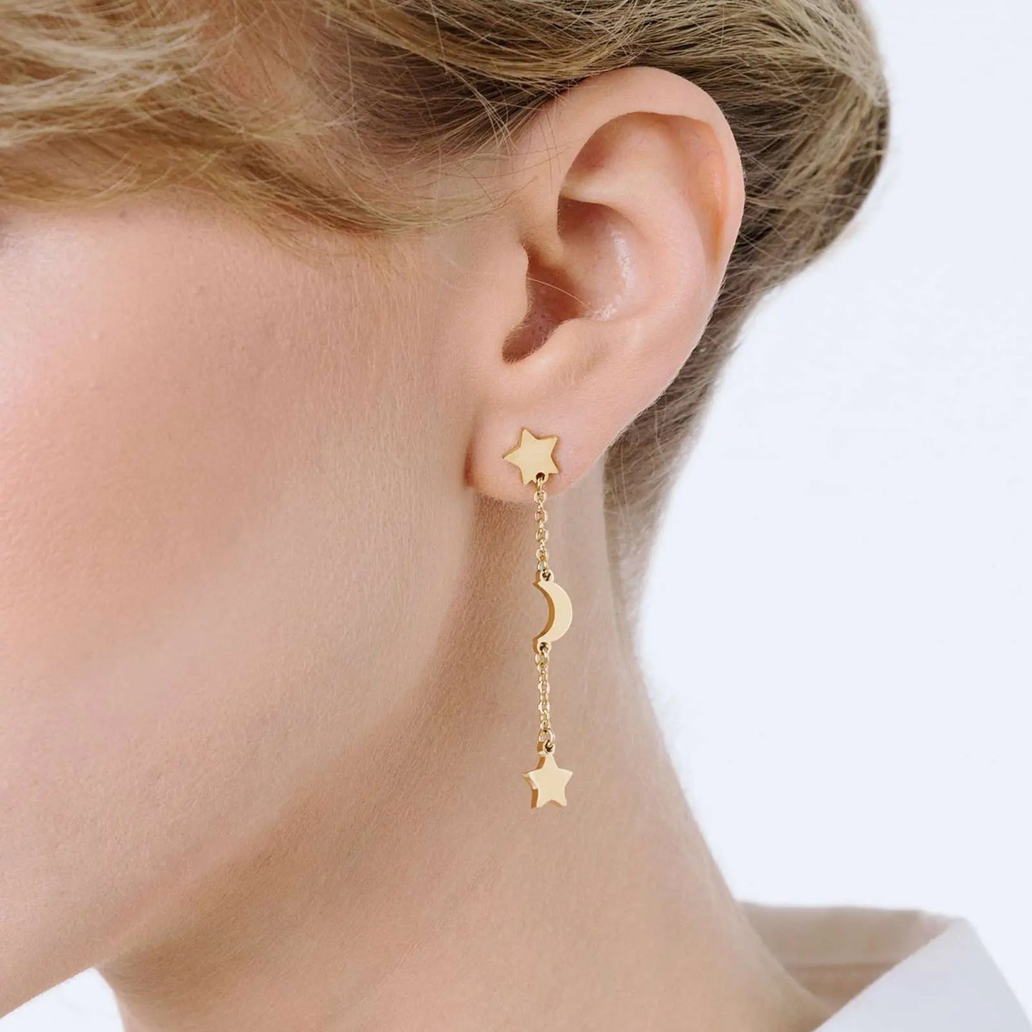 Luca Barra OK1070 Gold Plated Steel Dangle Earrings
