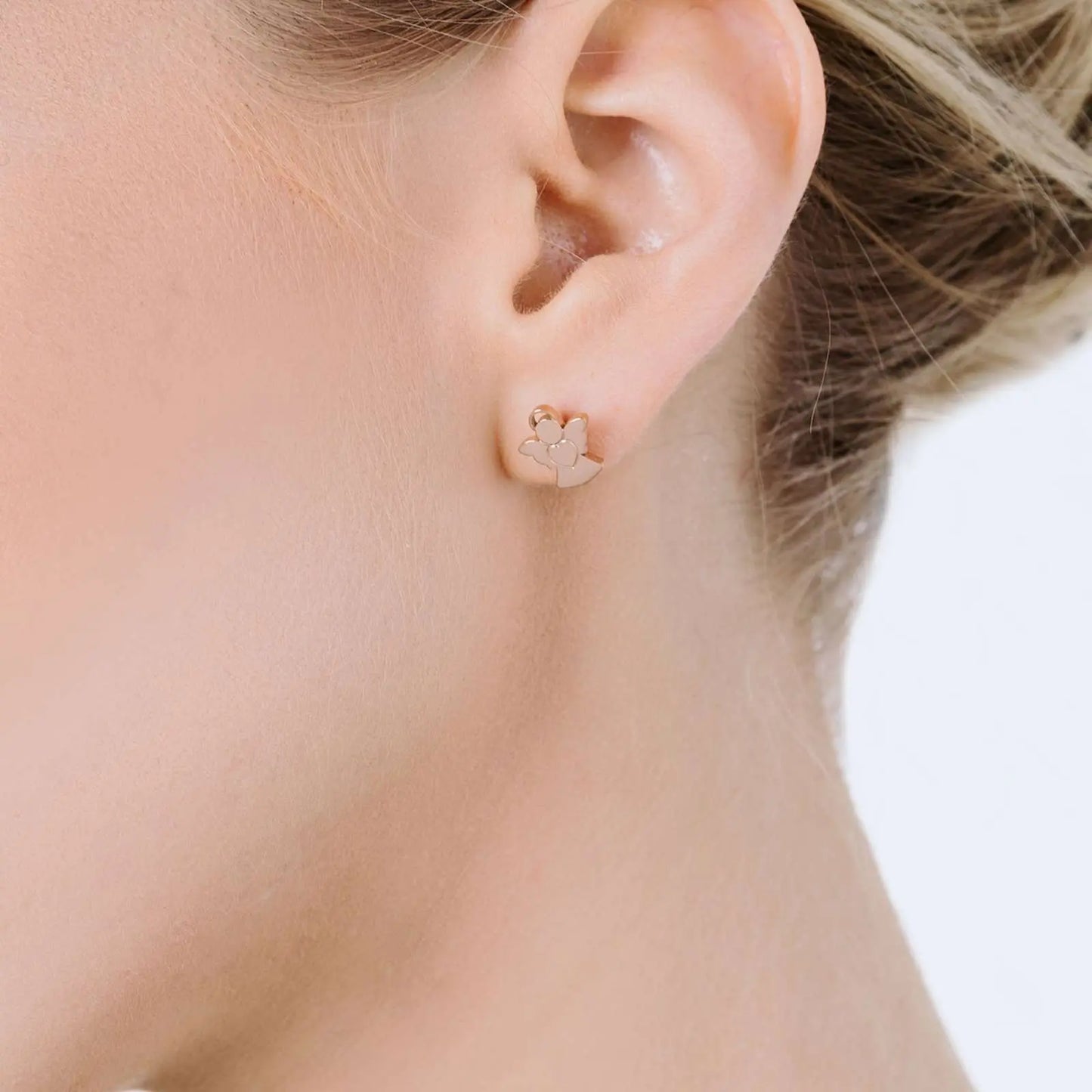 Luca Barra OK1072 Rose Gold Steel Stud Earrings