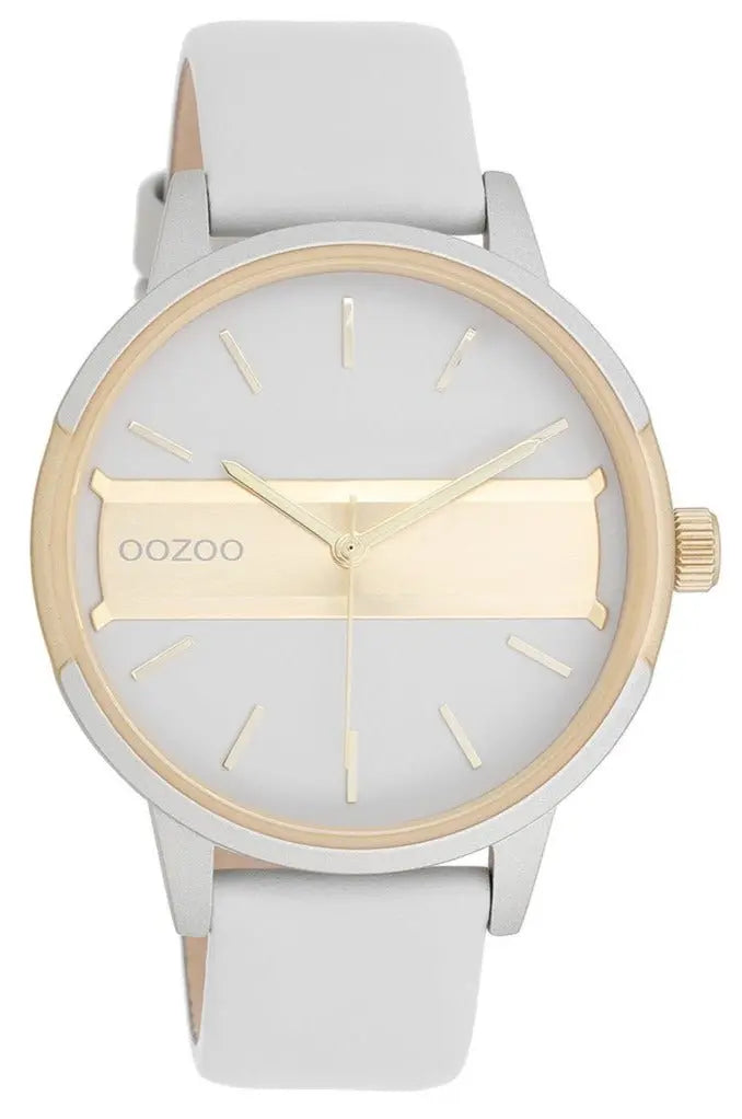 OOZOO C11152 42mm Timepieces Grey Leather Strap - Κοσμηματοπωλείο Goldy