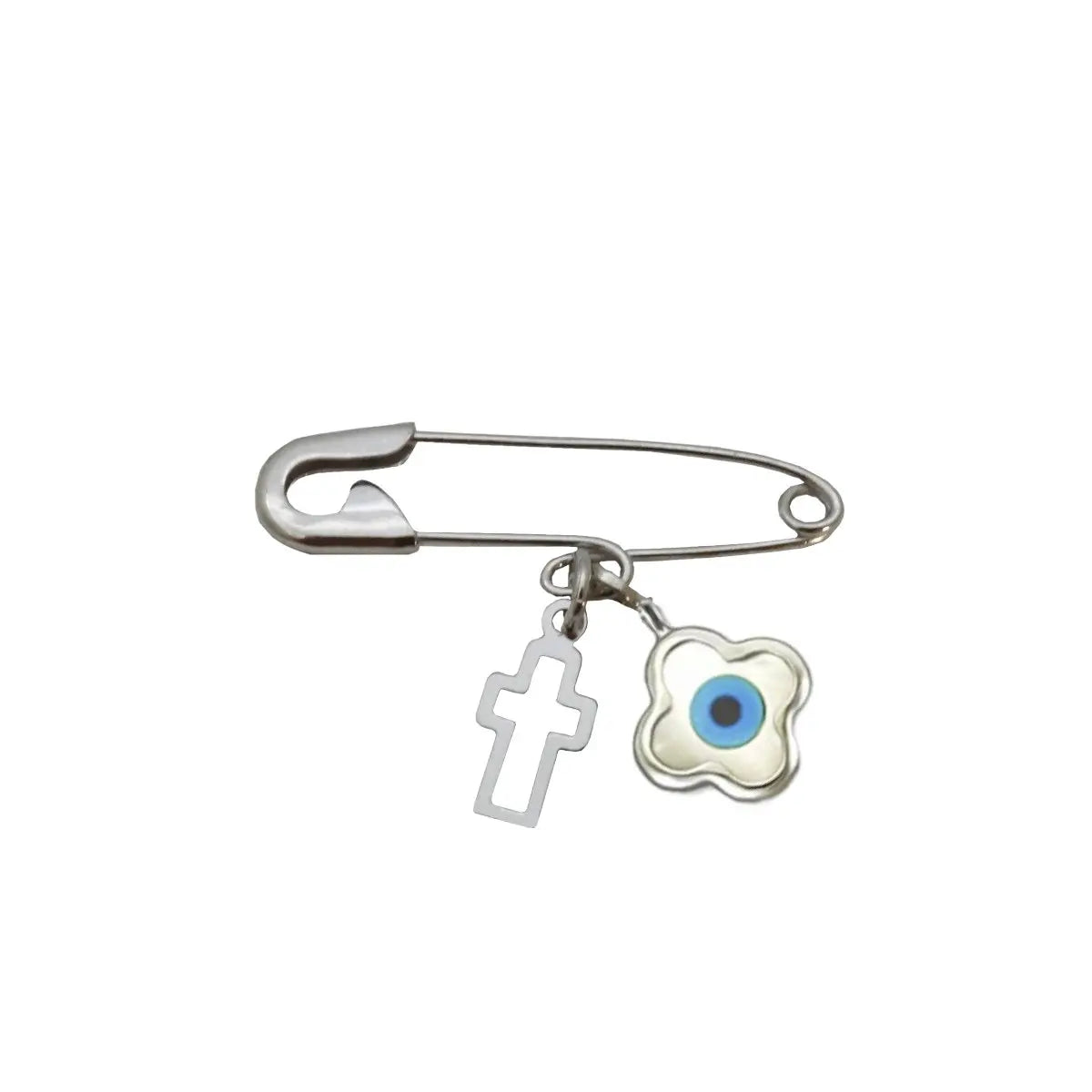 Παραμάνα P167W για Νεογέννητο με Ματάκι σε Λευκόχρυσο Κ9 - Κοσμηματοπωλείο Goldy