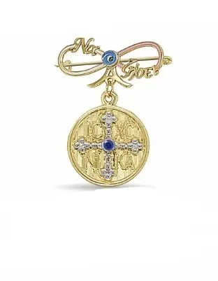 Παραμάνα PO11069 για Νεογέννητο Κοριτσάκι με Κωνσταντινάτο σε Χρυσό Κ9 - Κοσμηματοπωλείο Goldy