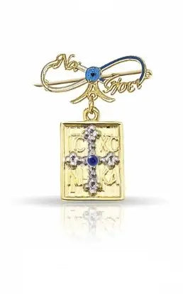 Παραμάνα PO11087 για Νεογέννητο Αγοράκι με Κωνσταντινάτο σε Χρυσό Κ9 - Κοσμηματοπωλείο Goldy