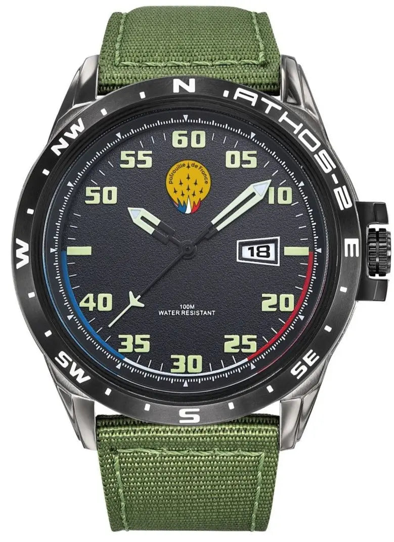 Patrouille De France 668052 Athos 2 Green Fabric Strap - Κοσμηματοπωλείο Goldy