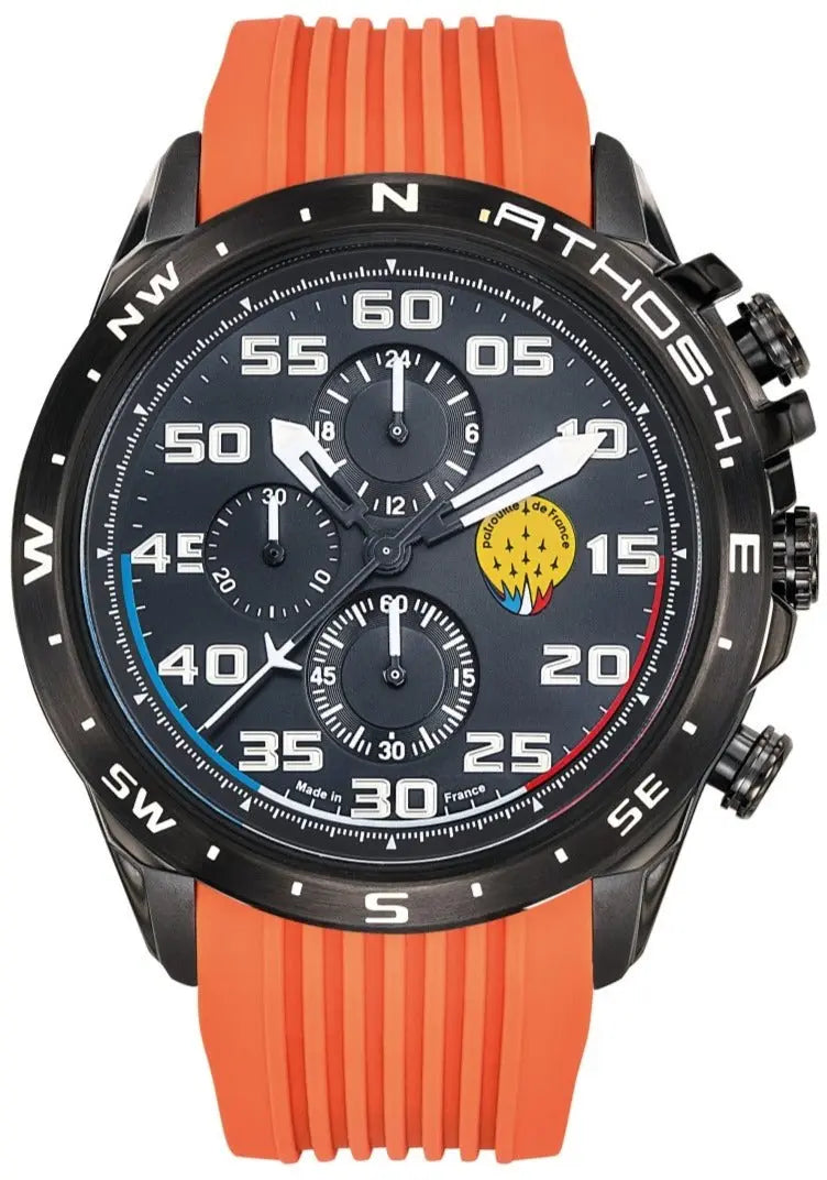 Patrouille De France 668088 Athos 4 Chronograph Orange Rubber Strap - Κοσμηματοπωλείο Goldy