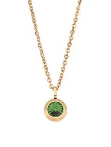 Puppis PUP10078G Κολιέ Από Επιχρυσωμένο Ατσάλι με Πράσινο Ζιργκόν - Κοσμηματοπωλείο Goldy