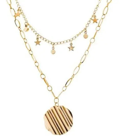 Puppis PUP14452G Διπλό Κολιέ Από Επιχρυσωμένο Ατσάλι - Κοσμηματοπωλείο Goldy