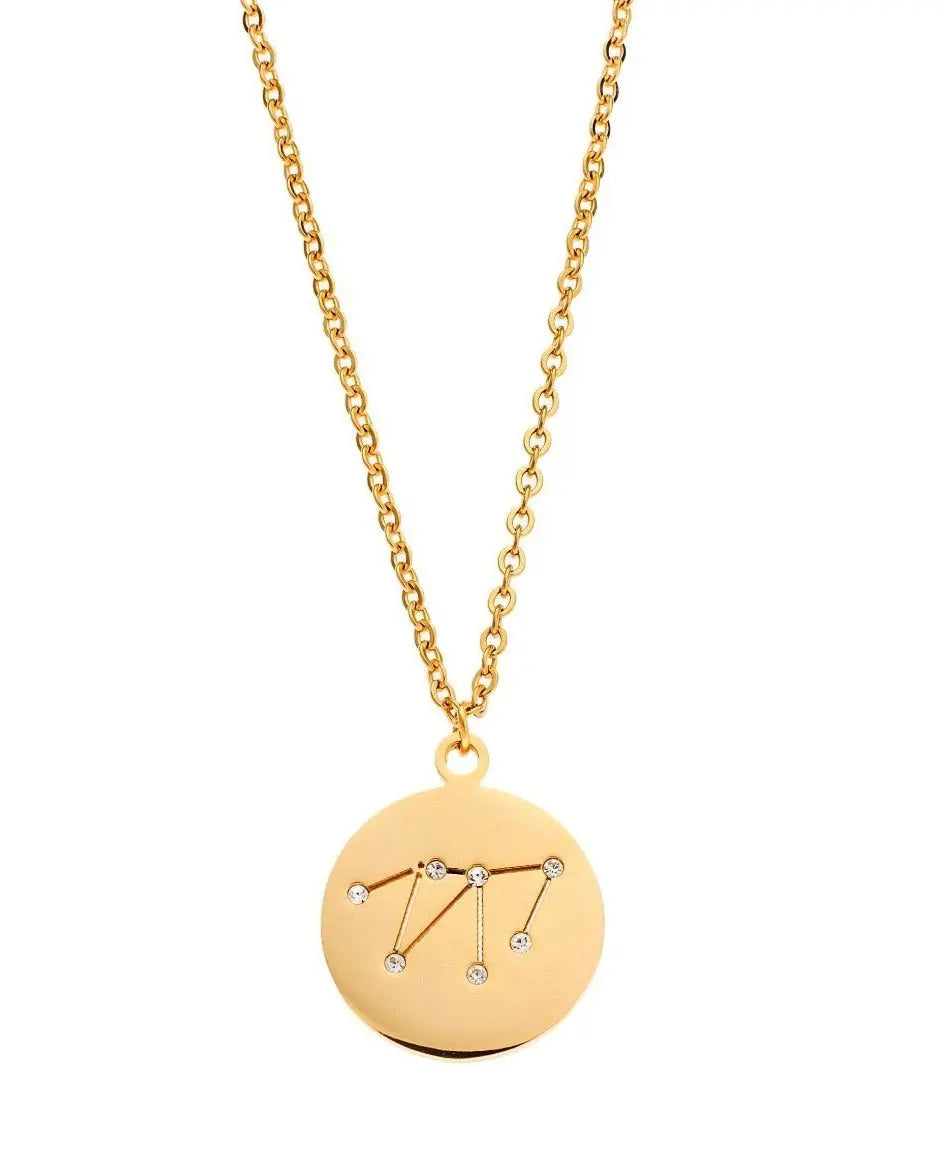 Puppis PUP30084G Κολιέ Ζώδιο Αιγόκερως Από Ατσάλι - Κοσμηματοπωλείο Goldy