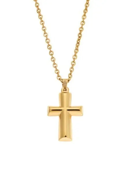 Puppis PUP59702G Σταυρός Ανδρικός Από Επιχρυσωμένο Ατσάλι - Κοσμηματοπωλείο Goldy