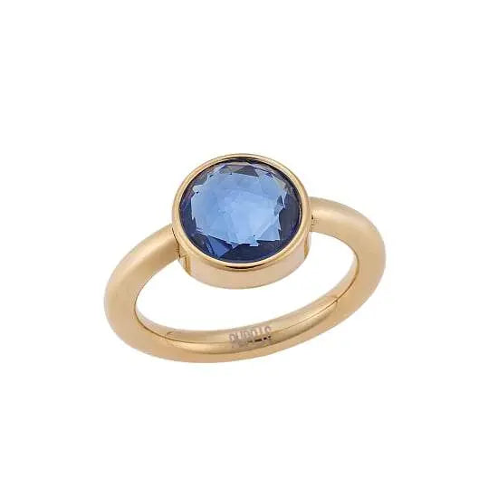 Puppis PUR82301G Δαχτυλίδι Από Επιχρυσωμένο Ατσάλι με Μπλε Ζιργκόν - Κοσμηματοπωλείο Goldy