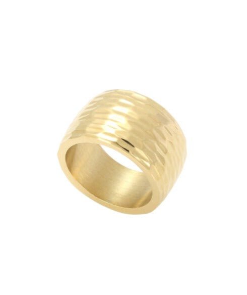 Puppis PUR82568G Δαχτυλίδι Φαρδύ Από Επιχρυσωμένο Ατσάλι - Κοσμηματοπωλείο Goldy