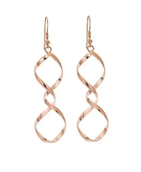 Puppis PUW66162R Σκουλαρίκια Κρεμαστά Από Ροζ Επιχρυσωμένο Ατσάλι - Κοσμηματοπωλείο Goldy