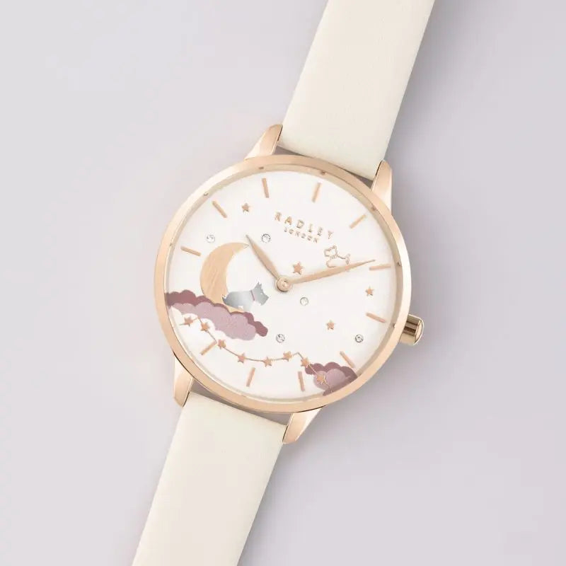 Radley London RY21484 Dog on Clouds Off White Leather Strap - Κοσμηματοπωλείο Goldy