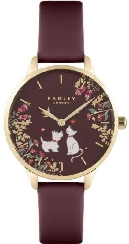 Radley London RY21488 Dog & Cat Burgundy Leather Strap - Κοσμηματοπωλείο Goldy