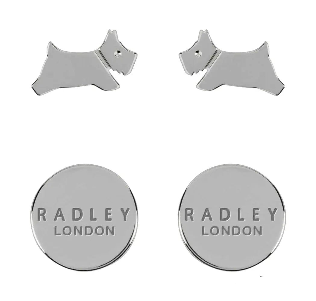 Radley London RYJ1209S Σκουλαρίκια Circle & Dog Stud από Επιπλατινωμένο Ασήμι - Κοσμηματοπωλείο Goldy