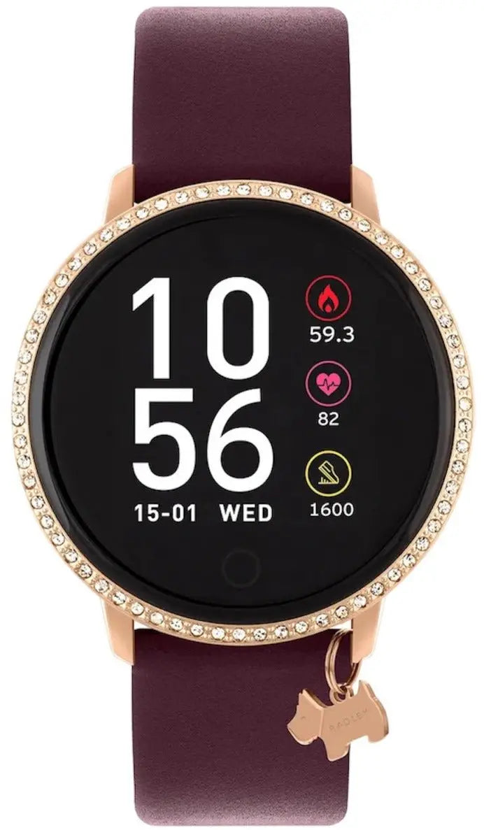 Radley London RYS05-2106-INT Series 5 Smartwatch Burgundy Leather Strap - Κοσμηματοπωλείο Goldy