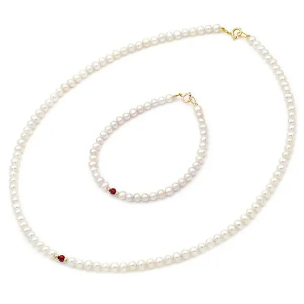 Σετ 110165-110203 Κολιέ με Βραχιόλι με Μαργαριτάρια Fresh Water Pearl 4,0-4,5mm 14ct - Κοσμηματοπωλείο Goldy