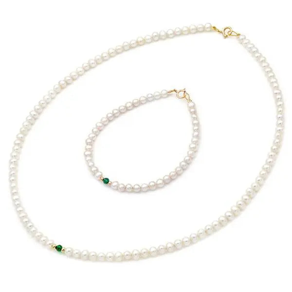 Σετ 110166-110201 Κολιέ με Βραχιόλι με Μαργαριτάρια Fresh Water Pearl 4,0-4,5mm 14ct - Κοσμηματοπωλείο Goldy