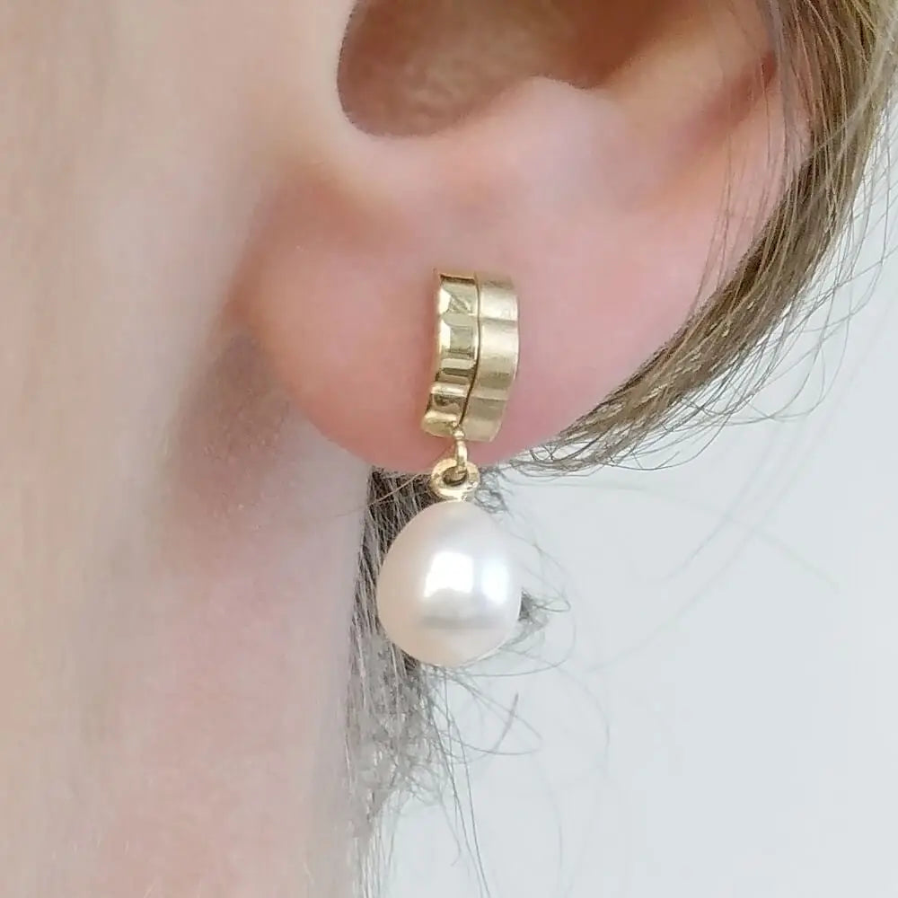 Σκουλαρίκια 110328 με Μαργαριτάρια Fresh Water Pearl 7-9mm 14ct - Κοσμηματοπωλείο Goldy