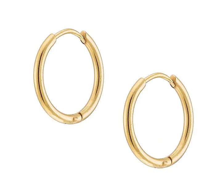 Σκουλαρίκια N2129-1G Κρίκοι Από Επιχρυσωμένο Ατσάλι 1.4cm - Κοσμηματοπωλείο Goldy