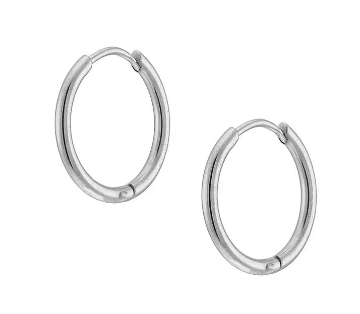 Σκουλαρίκια N2129-1W Κρίκοι Από Ατσάλι 1.4cm - Κοσμηματοπωλείο Goldy