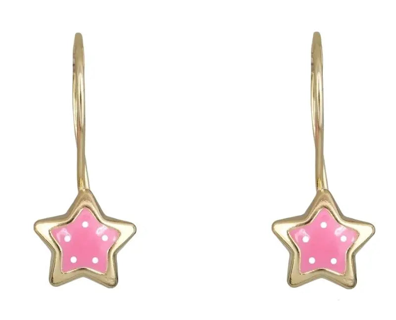 Σκουλαρίκια Παιδικά SK235K Χρυσά Κ9 Κρεμαστά με Αστέρια - Κοσμηματοπωλείο Goldy