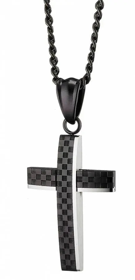 Σταυρός N01181B Ανδρικός Από Μαύρο Ανοξείδωτο Ατσάλι - Κοσμηματοπωλείο Goldy