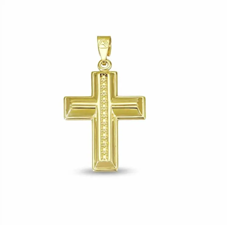 Σταυρός ST1114 με Σχέδιο σε Χρυσό 9ct - Κοσμηματοπωλείο Goldy