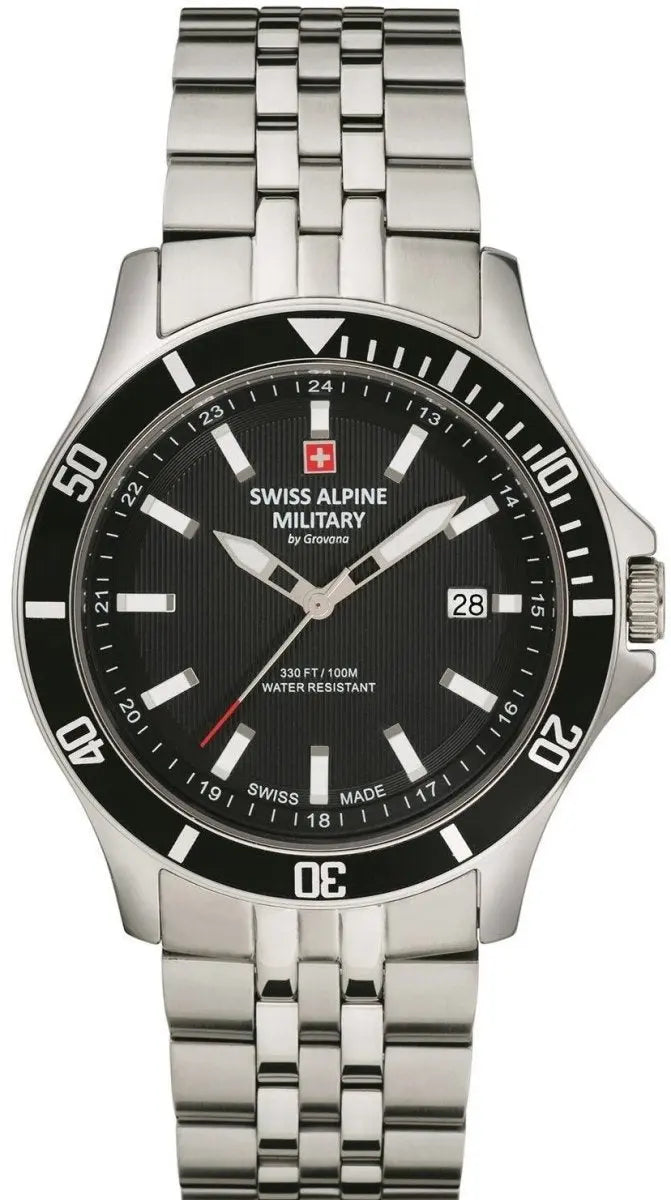 SWISS ALPINE MILITARY SAM7022.1137 Challenger Silver Stainless Steel Bracelet - Κοσμηματοπωλείο Goldy
