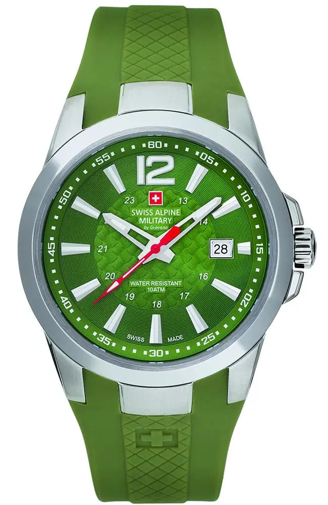SWISS ALPINE MILITARY SAM7058.1838 Combat Air Green Rubber Strap - Κοσμηματοπωλείο Goldy