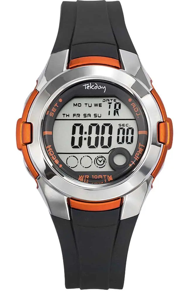 TEKDAY 653876 Digital Black Rubber Strap - Κοσμηματοπωλείο Goldy