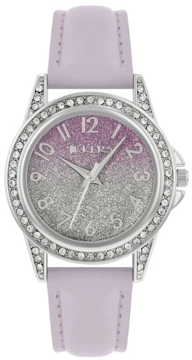 Tikkers TK0191 Kids Sparkle Collection Purple Leather Strap - Κοσμηματοπωλείο Goldy